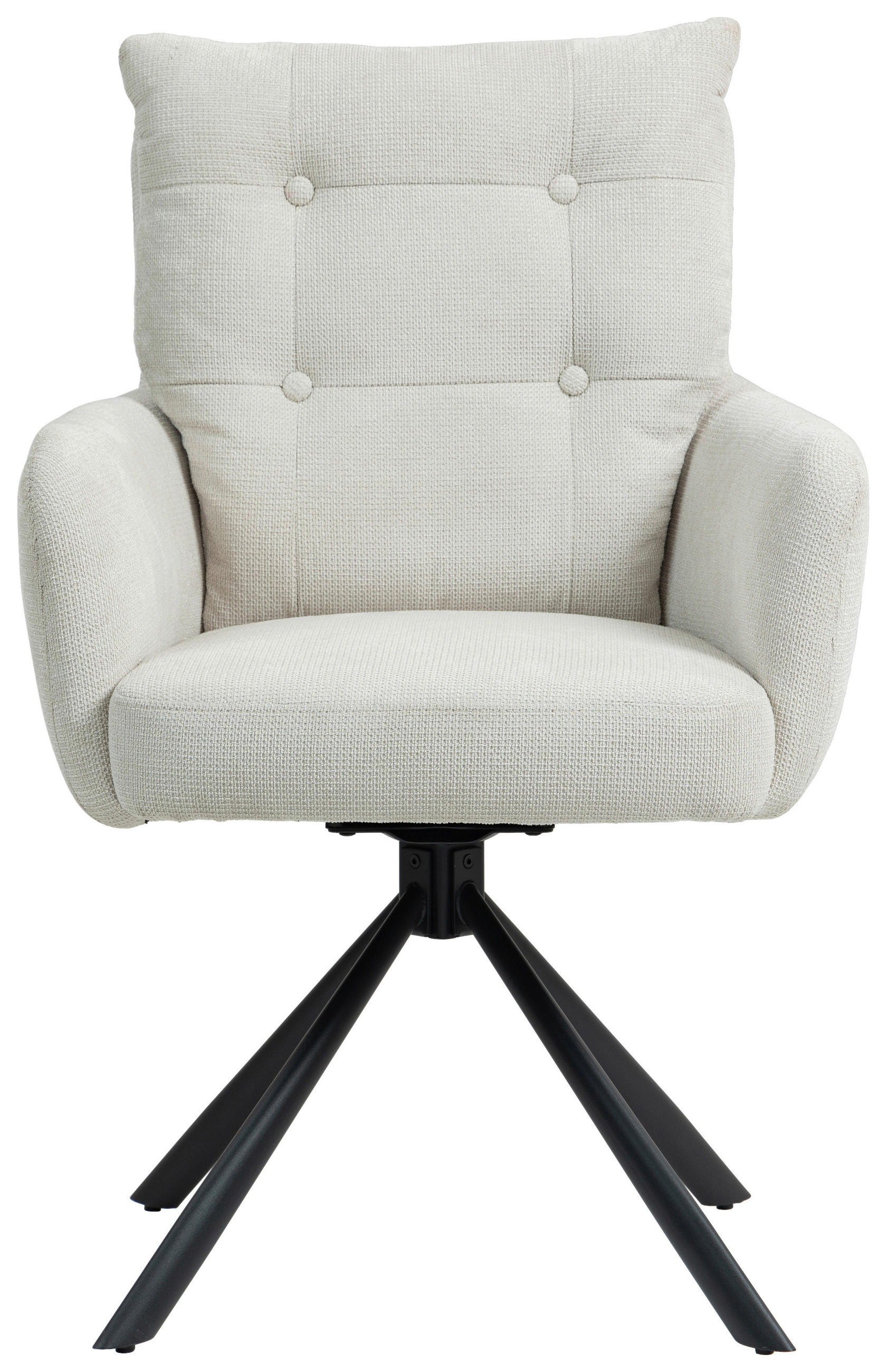 ARMLEHNSTUHL  in Eisen  - Creme/Schwarz, KONVENTIONELL, Textil/Metall (60/95/67cm) - MID.YOU