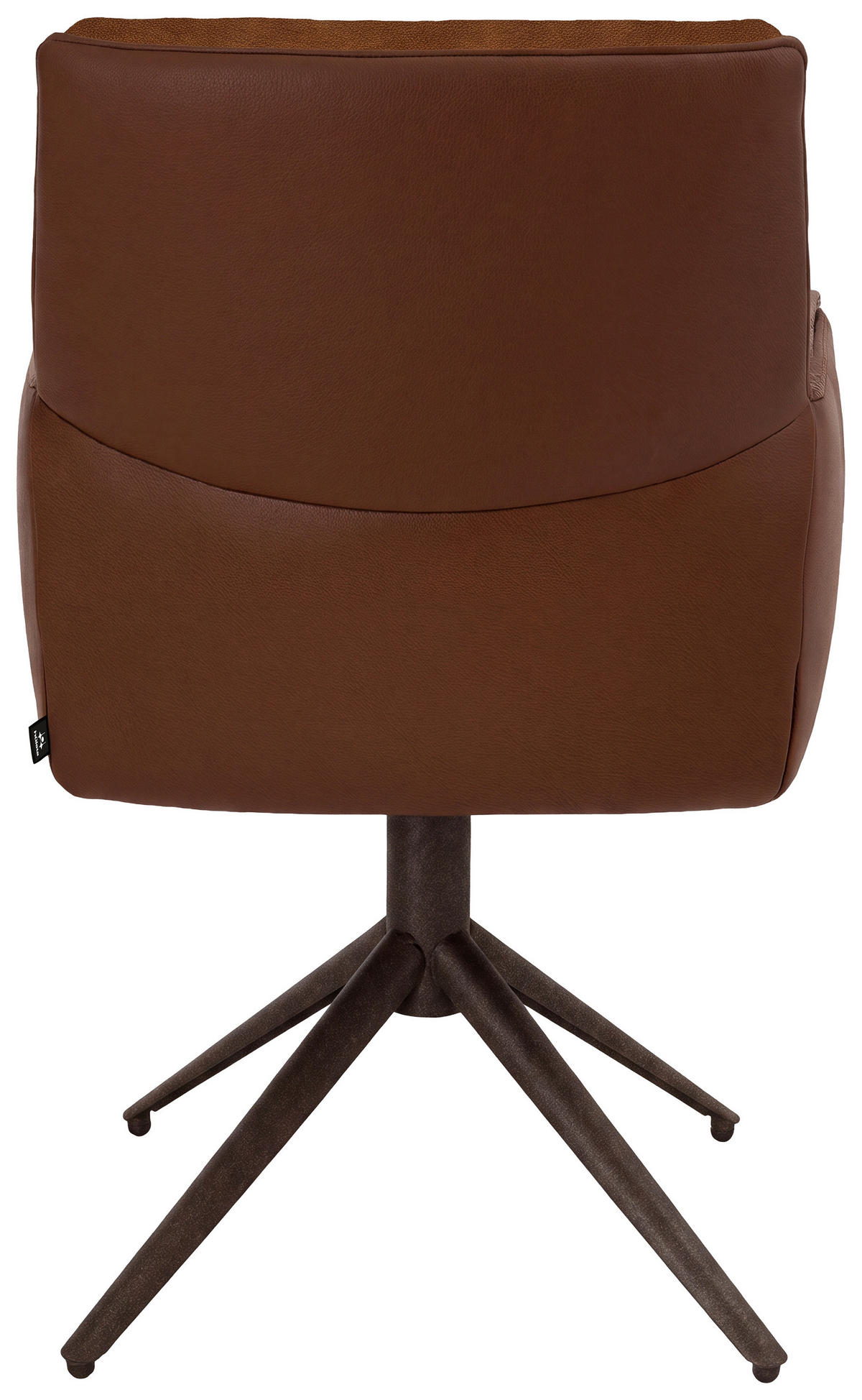 ARMLEHNSTUHL  Sitzfläche 360° drehbar, Stoff-/Lederauswahl Mikrofaser Echtleder  Rotbraun, Cognac  - Rotbraun/Cognac, Design, Leder/Textil (60/90/69cm) - hülsta
