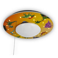 DĚTSKÉ STROPNÍ SVÍTIDLO, 54/11 cm  - bílá/vícebarevná, Basics, kompozitní dřevo/plast (54/11cm)