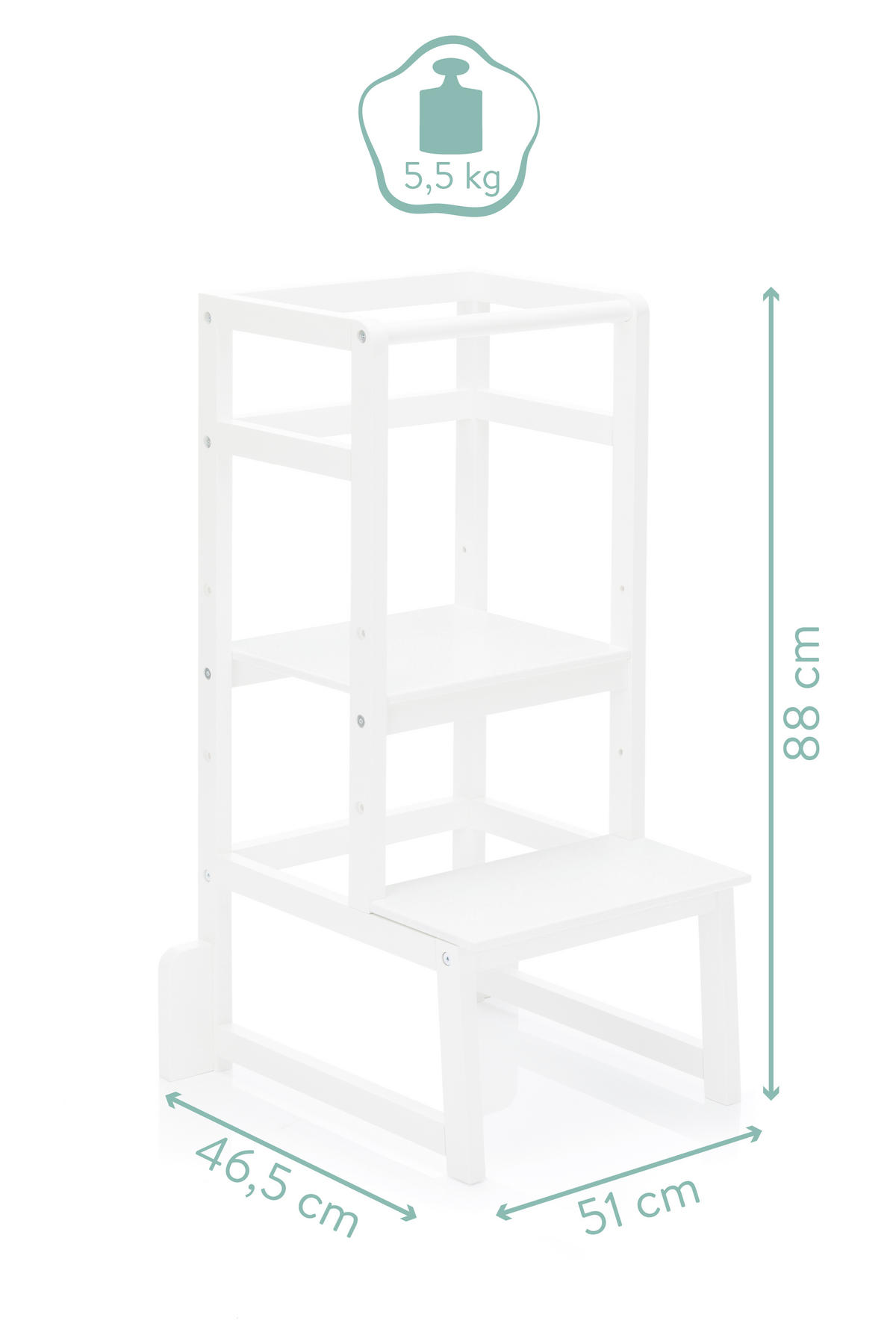 UČÍCÍ VĚŽ bílá  - bílá, Basics, dřevo (90/40/46cm) - Fillikid