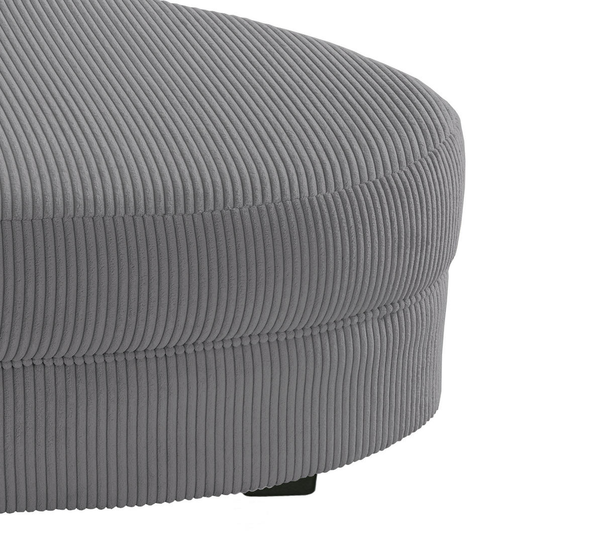 Wohnlandschaft inkl. Hocker Grau Cord  - Schwarz/Grau, Design, Kunststoff/Textil (300/160cm) - Livetastic