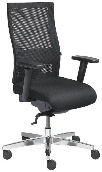 DREHSTUHL  in Webstoff Schwarz, Alufarben  - Schwarz/Alufarben, Basics, Kunststoff/Textil (70/101-113/48cm) - Topstar