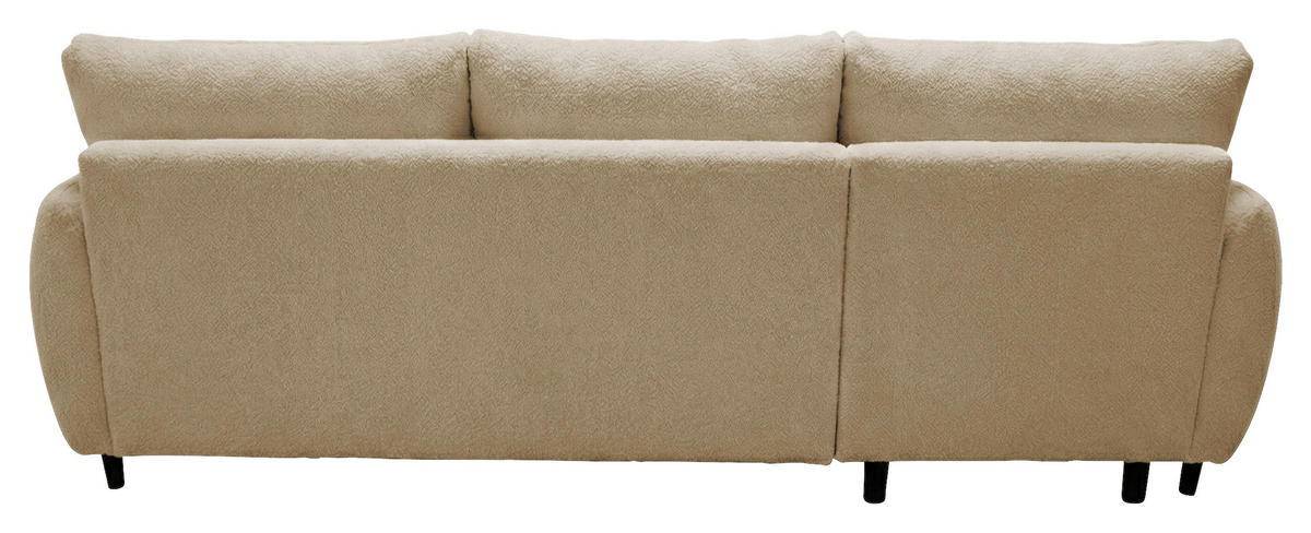 ECKSOFA LAPIT in Chenille Beige  170/240 cm  - Beige/Schwarz, Design, Holz/Textil (170/240cm) - MID.YOU