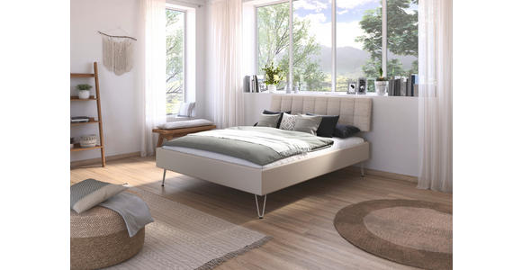 BETT 160/200 cm  in Champagner  - Champagner, Design, Holzwerkstoff/Textil (160/200cm) - Carryhome