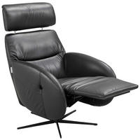 RELAXSESSEL Itala Echtleder Relaxfunktion, Kopfteilverstellung, Rücken echt    - Schwarz, Design, Leder (71/110/80cm) - Novel