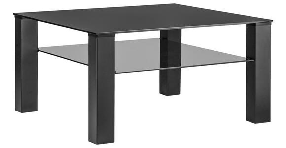COUCHTISCH Rauchglas 80/80/42 cm quadratisch Grau, Schwarz  - Schwarz/Grau, Design, Glas/Metall (80/80/42cm) - Novel