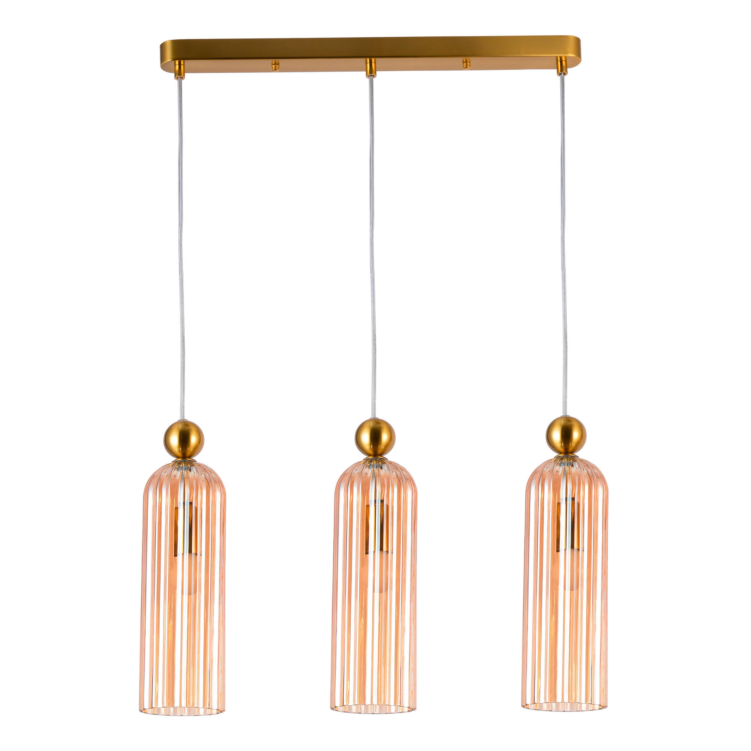 HÄNGELEUCHTE Piega 55/3/150 cm   - Goldfarben/Bernsteinfarben, Basics, Glas (55/3/150cm)