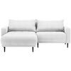 ECKSOFA in Flachgewebe Weiss  - Weiss/Schwarz, Design, Holz/Textil (215/160cm) - Stylife