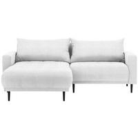 ECKSOFA in Flachgewebe Weiss  - Weiss/Schwarz, Design, Holz/Textil (215/160cm) - Stylife