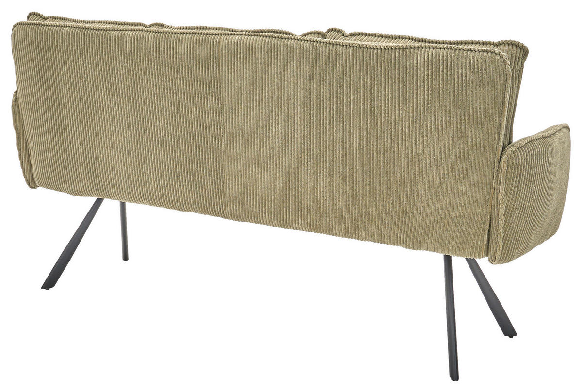 SITZBANK 180/93/67 cm Cord Olivgrün  - Schwarz/Olivgrün, Design, Textil/Metall (180/93/67cm) - Novel