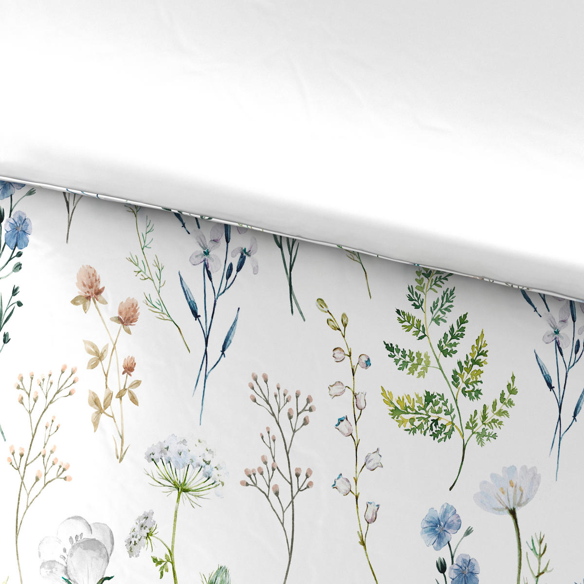 OBOJESTRANSKA POSTELJNINA FLORA 140/200 cm saten večbarvno  - večbarvno, Basics, tekstil (140/200cm) - Esposa