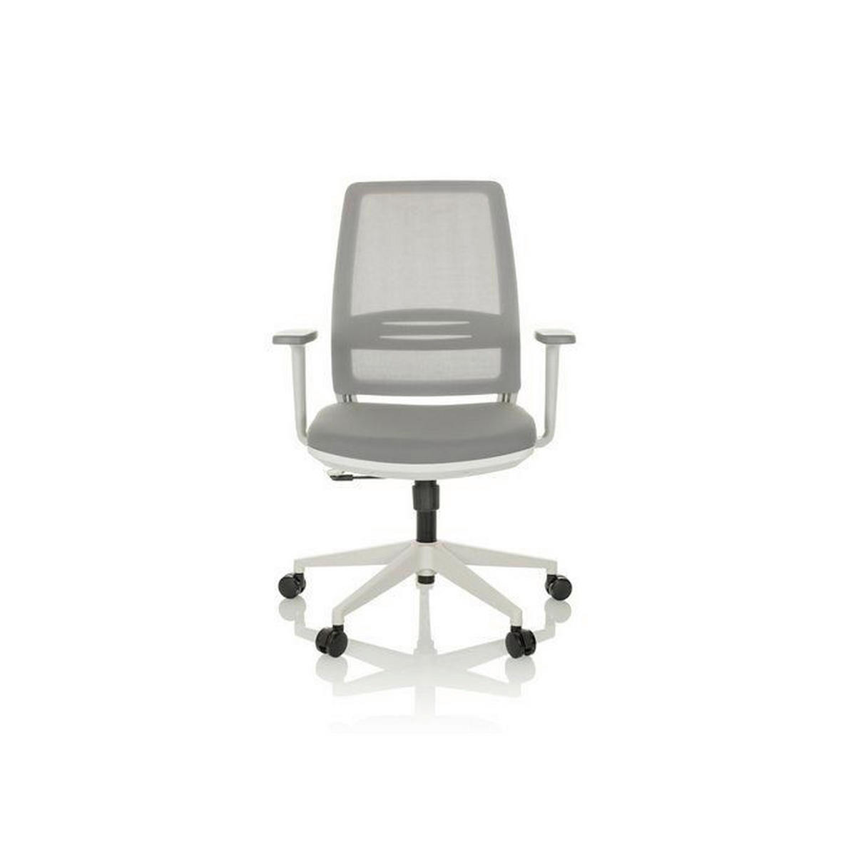 OTOČNÁ ŽIDLE, síťovina, šedá - šedá/bílá, Moderní, textil/plast (68/100 - 108/55cm) - MID.YOU