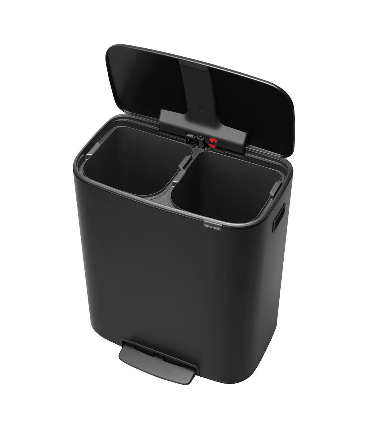 ABFALLEIMER BO TRETEIMER 2 X 30 L  - Schwarz, Basics, Kunststoff/Metall (54.1/65.2/36.3cm) - Brabantia