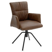 ARMLEHNSTUHL  in Echtleder pigmentiert  - Dunkelbraun/Schwarz, Design, Leder (61/88/61,5cm) - Musterring