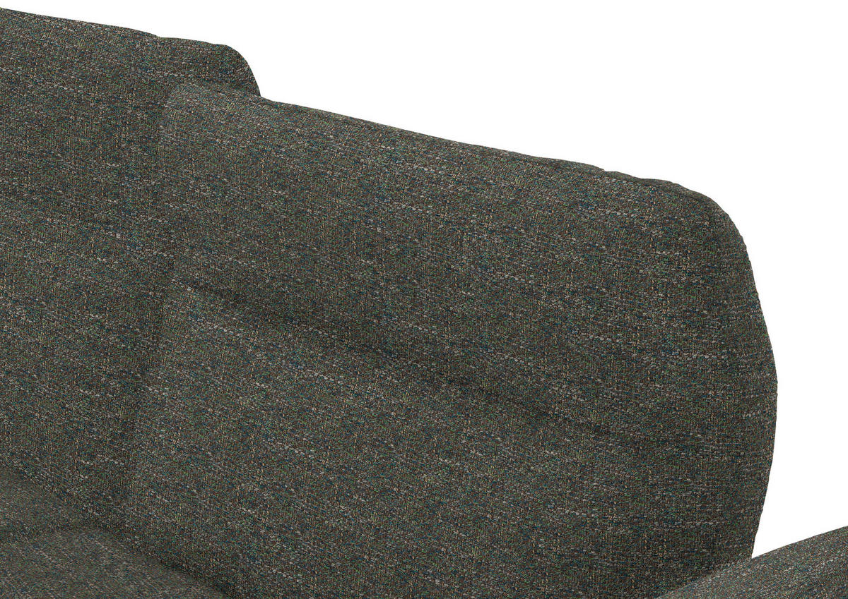ECKSOFA in Webstoff Khaki  - Khaki/Schwarz, Design, Textil/Metall (223/290cm) - Moderano