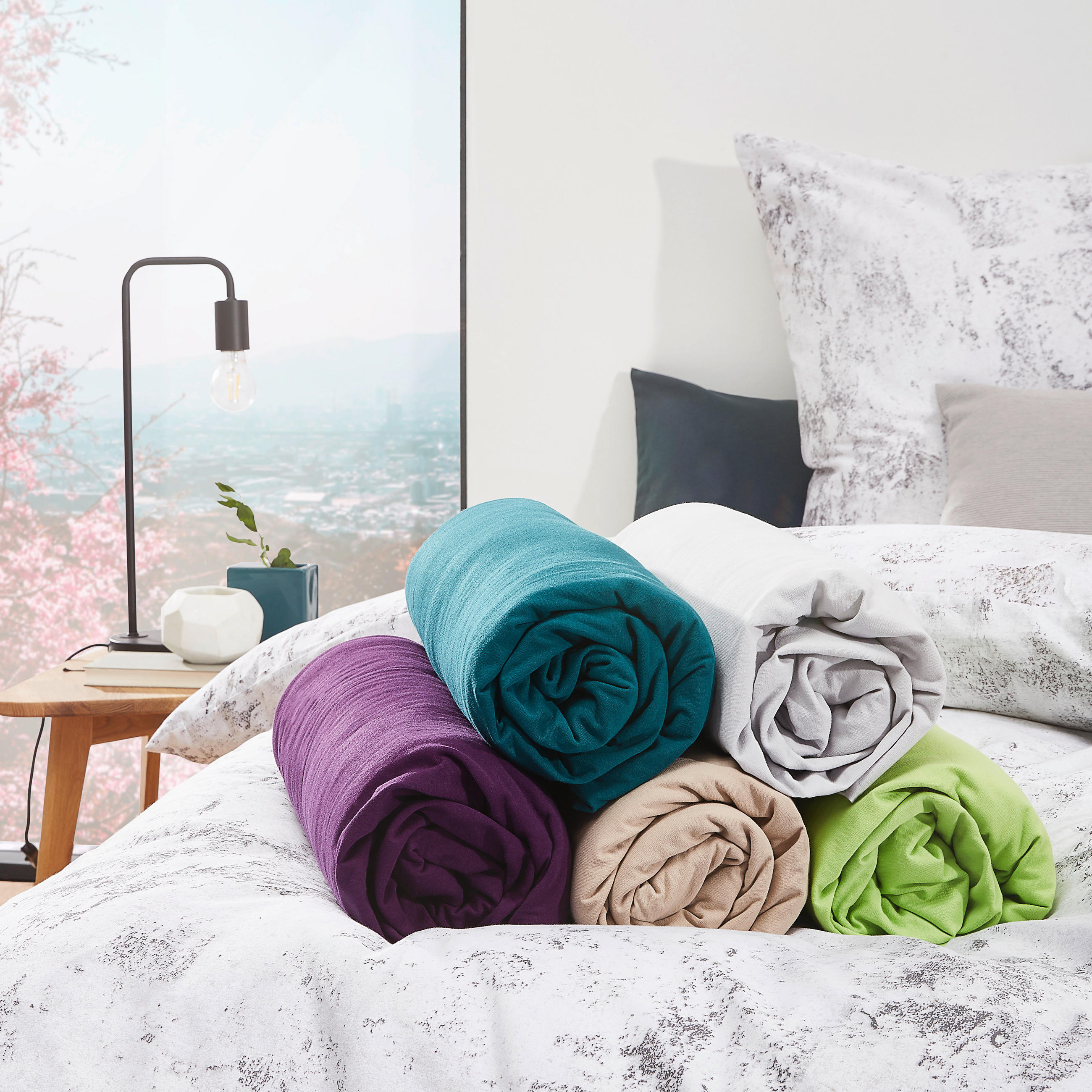 SPANNBETTTUCH Jersey - Petrol, Basics, Textil (100/200cm) - Esposa