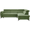 Ecksofa inkl. Funktionen in Chenille Hellgrün  - Schwarz/Hellgrün, Design, Textil/Metall (260/203cm) - Stylife