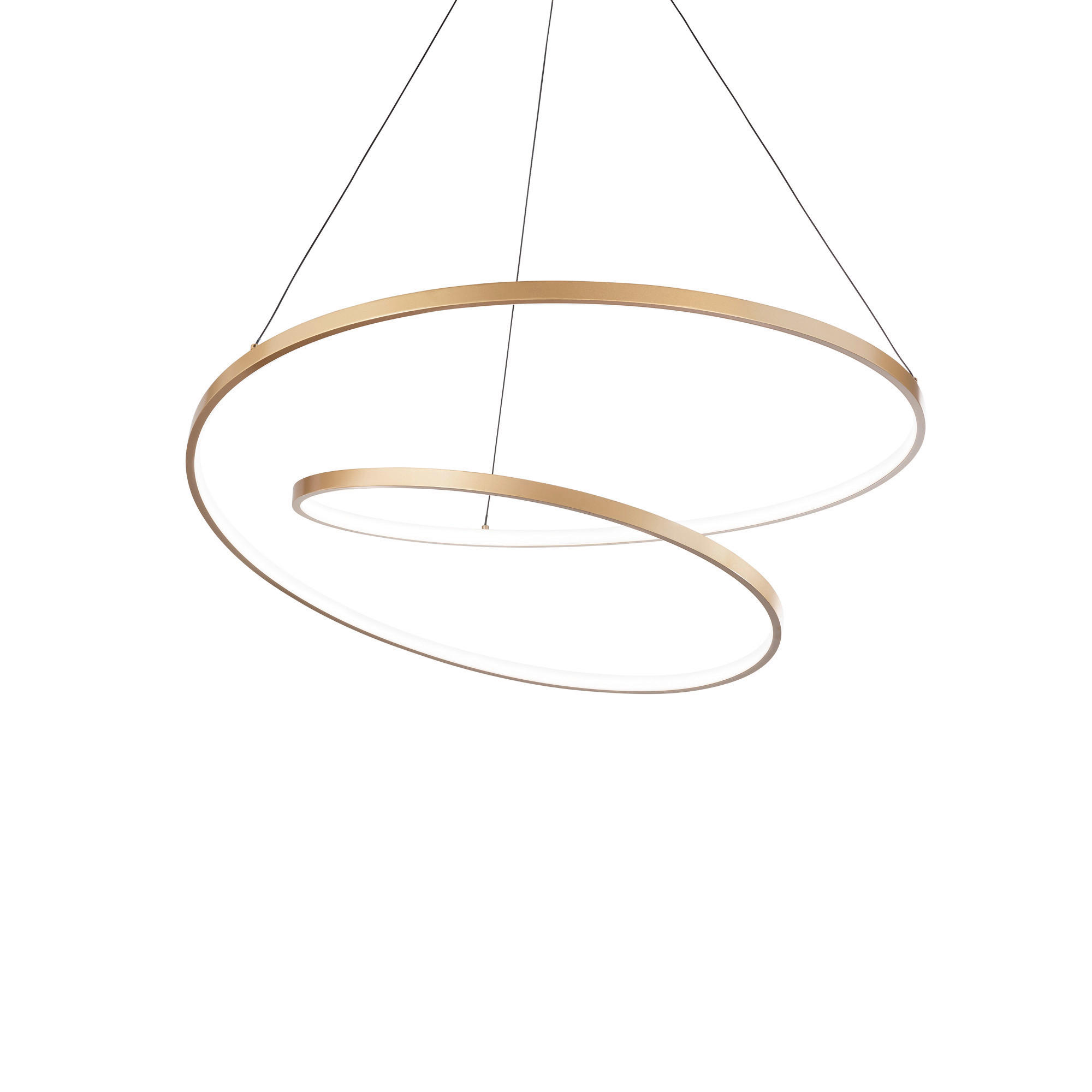 LED-HÄNGELEUCHTE Ottone 60/30/150 cm   - Messingfarben, Design, Kunststoff/Metall (60/30/150cm) - Ideal Lux
