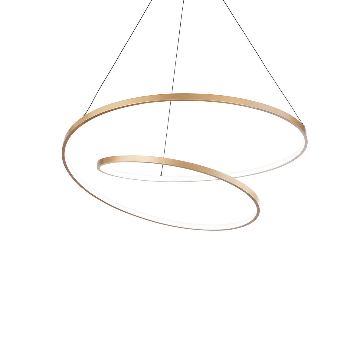 LED-HÄNGELEUCHTE Ottone 60/30/150 cm   - Messingfarben, Design, Kunststoff/Metall (60/30/150cm) - Ideal Lux
