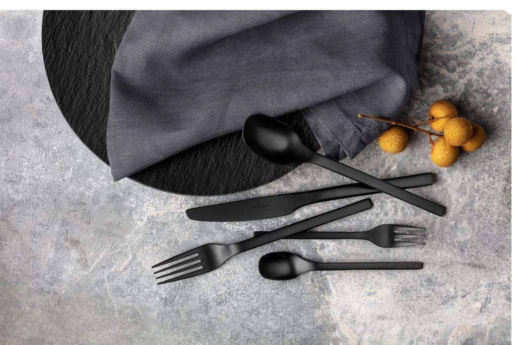 BESTECKSET MANUFACTURE ROCK  20-teilig  - Schwarz, Design, Metall - Villeroy & Boch