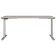 SCHREIBTISCH 180/80/72-118 cm  in Silberfarben, Kaschmir  - Kaschmir/Silberfarben, MODERN, Holzwerkstoff/Metall (180/80/72-118cm) - Novel