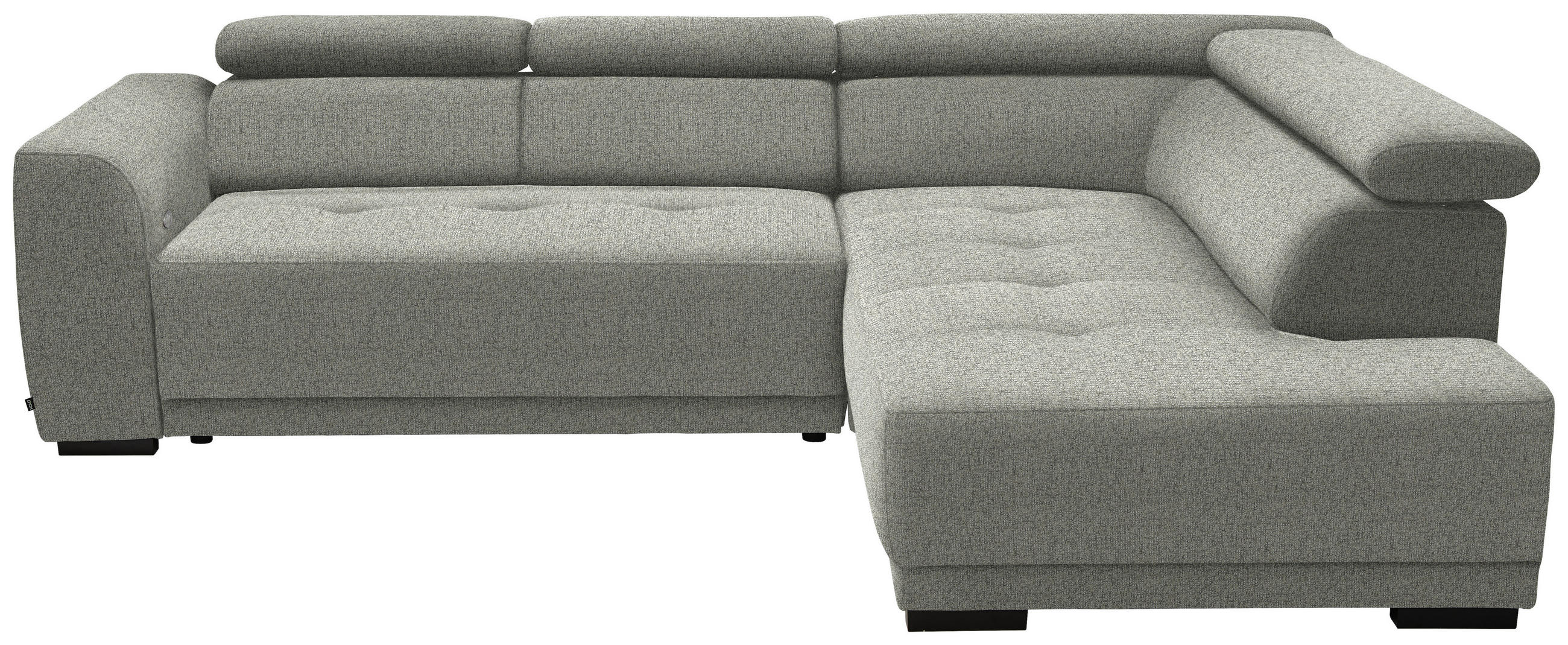 ECKSOFA in Struktur Greige  284/205 cm  - Greige/Schwarz, Design, Kunststoff/Textil (284/205cm) - Xora