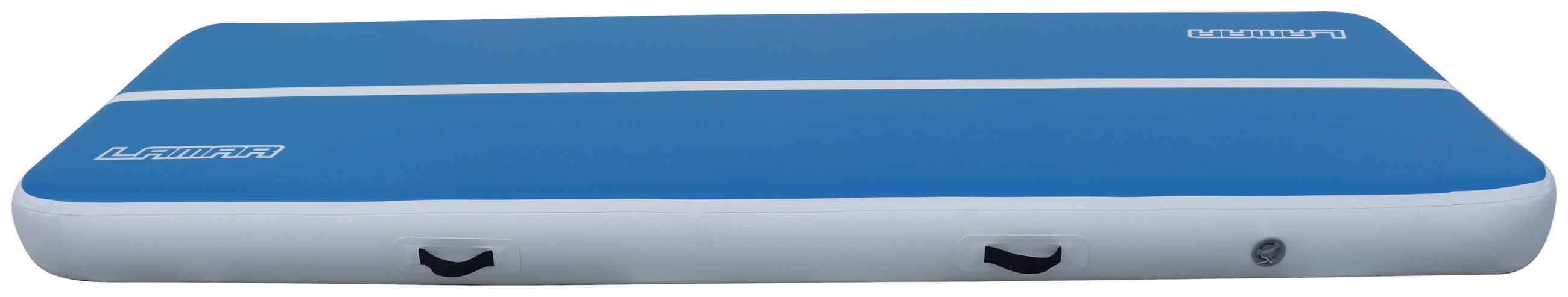 GYMNASTIKMATTE, aufblasbar 300/100/20 cm  - Blau/Weiß, Basics, Kunststoff (300/100/20cm)