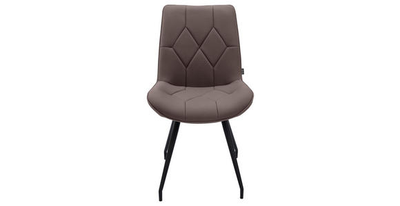 STUHL Webstoff Schwarz, Dunkelbraun - Dunkelbraun/Schwarz, Design, Textil/Metall (51/89/66cm) - Novel