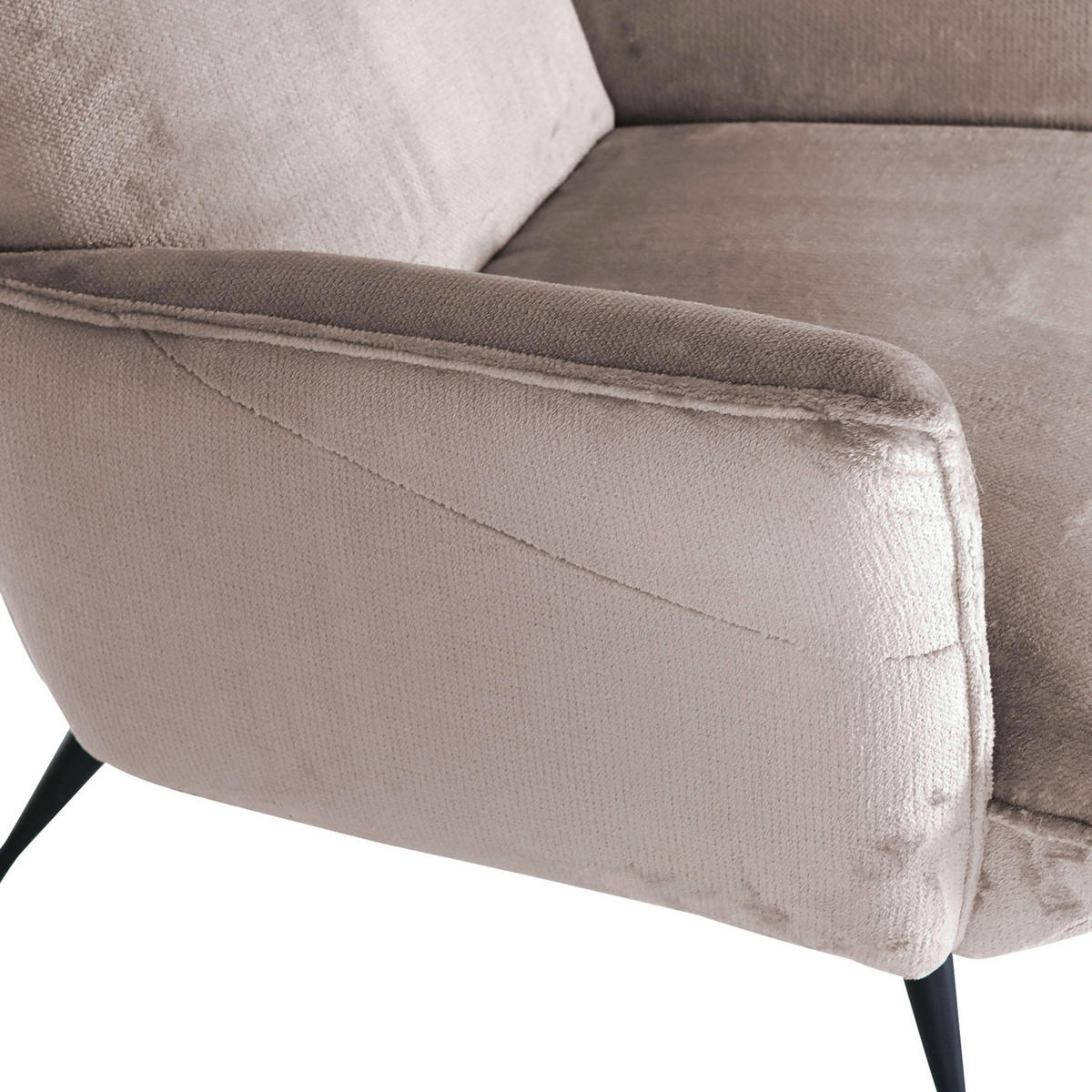 OHRENSESSEL in Plüsch Beige  - Beige/Schwarz, Konventionell, Textil/Metall (83/110/92cm) - MID.YOU