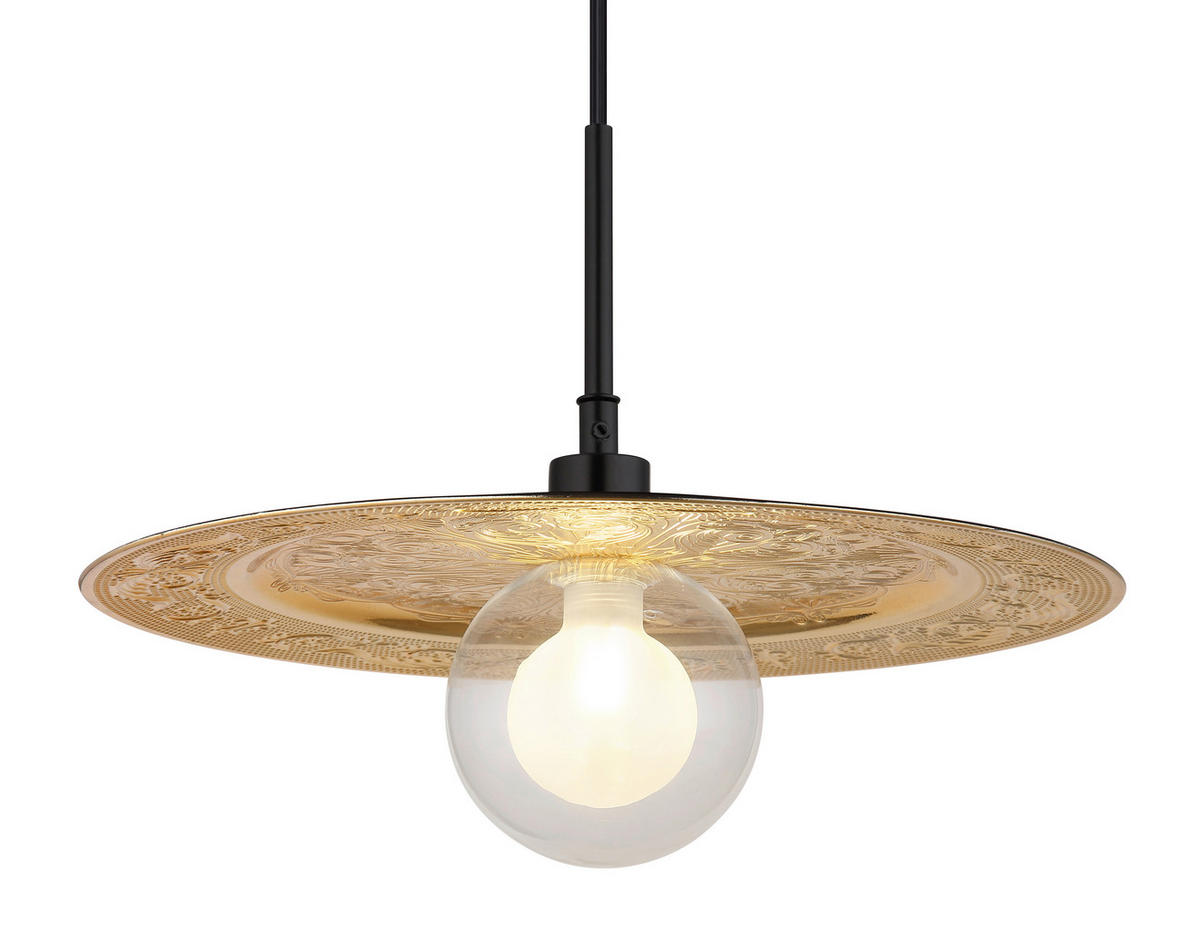 HÄNGELEUCHTE 33/119 cm    - Klar/Goldfarben, Design, Glas/Kunststoff (33/119cm) - Globo