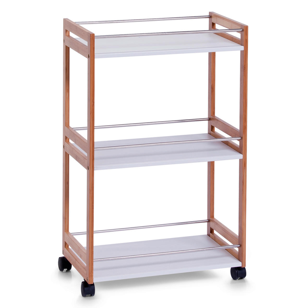 SERVIERWAGEN in Naturfarben, Weiß  - Naturfarben/Weiß, Basics, Holz/Holzwerkstoff (51/30/81cm) - Zeller Present