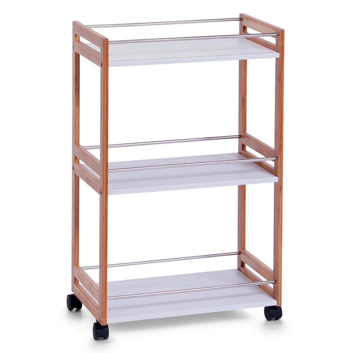 SERVIERWAGEN in Naturfarben, Weiß  - Naturfarben/Weiß, Basics, Holz/Holzwerkstoff (51/30/81cm) - Zeller Present