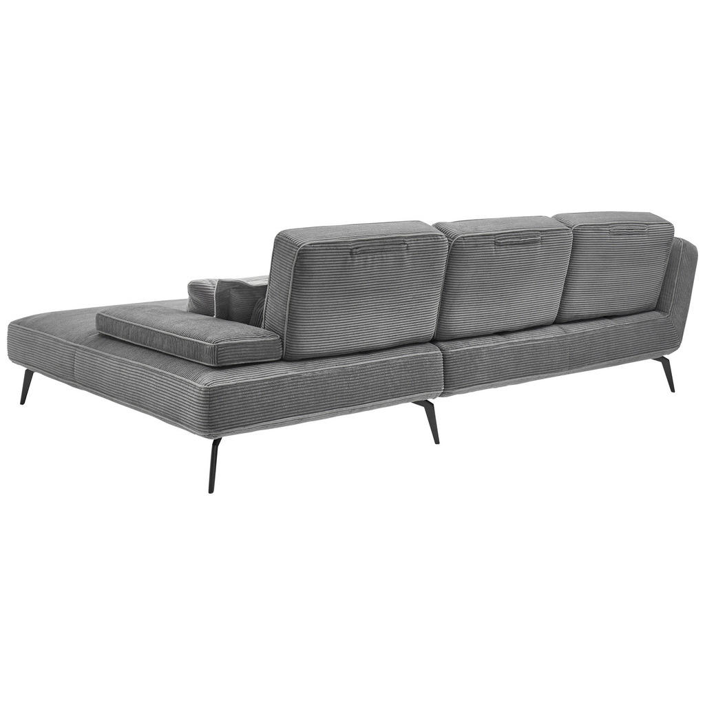 Thumbnail - SetOne by Musterring Ecksofa, Grau, Textil, 3-Sitzer, Ottomane rechts, L-Form, 304x205 cm, Typenauswahl, Fußauswahl, pla...