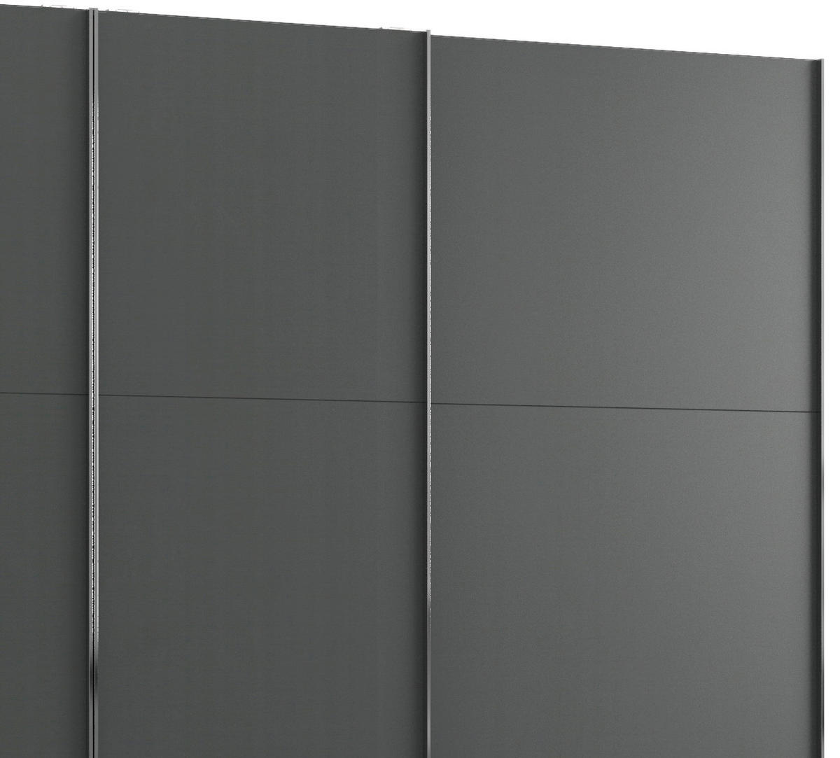 SCHWEBETÜRENSCHRANK in Graphitfarben, Eichefarben  - Chromfarben/Eichefarben, Basics, Holzwerkstoff/Metall (350/216/65cm) - MID.YOU