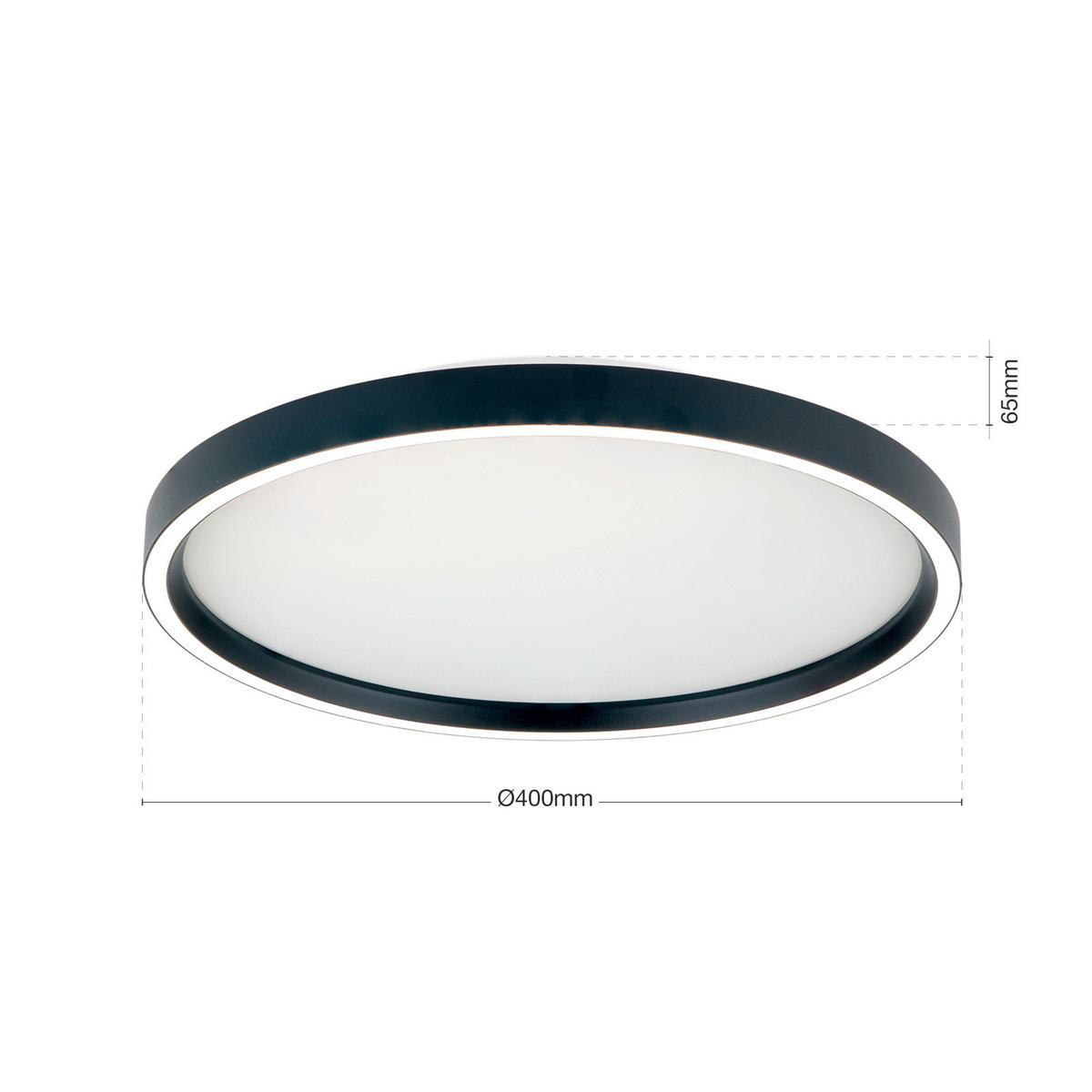 LED-DECKENLEUCHTE Masca 40/6,5 cm   - Schwarz, Basics, Kunststoff/Metall (40/6,5cm)