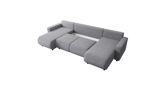 WOHNLANDSCHAFT Grau Webstoff  - Schwarz/Grau, MODERN, Kunststoff/Textil (150/312/150cm) - Xora