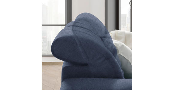 ECKSOFA in Webstoff Dunkelblau  187/260 cm  - Chromfarben/Dunkelblau, Design, Textil/Metall (187/260cm) - Xora