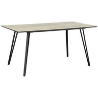ESSTISCH rechteckig Eichefarben  - Eichefarben/Schwarz, Design, Holzwerkstoff/Metall (160/80/75cm) - Boxxx