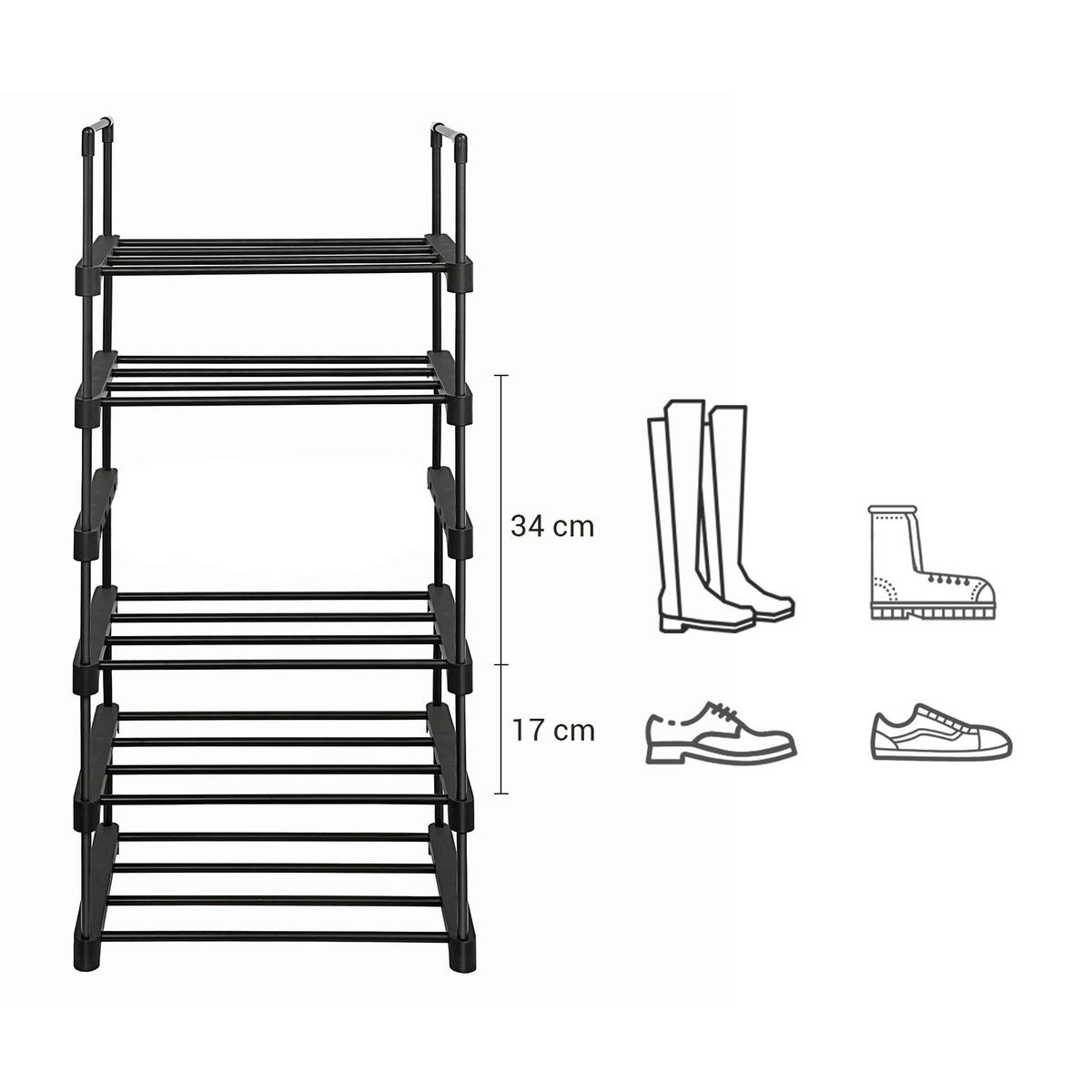 REGÁL NA TOPÁNKY, čierna, 45/106/30 cm - čierna, Trend, kov/plast (45/106/30cm) - Boxxx