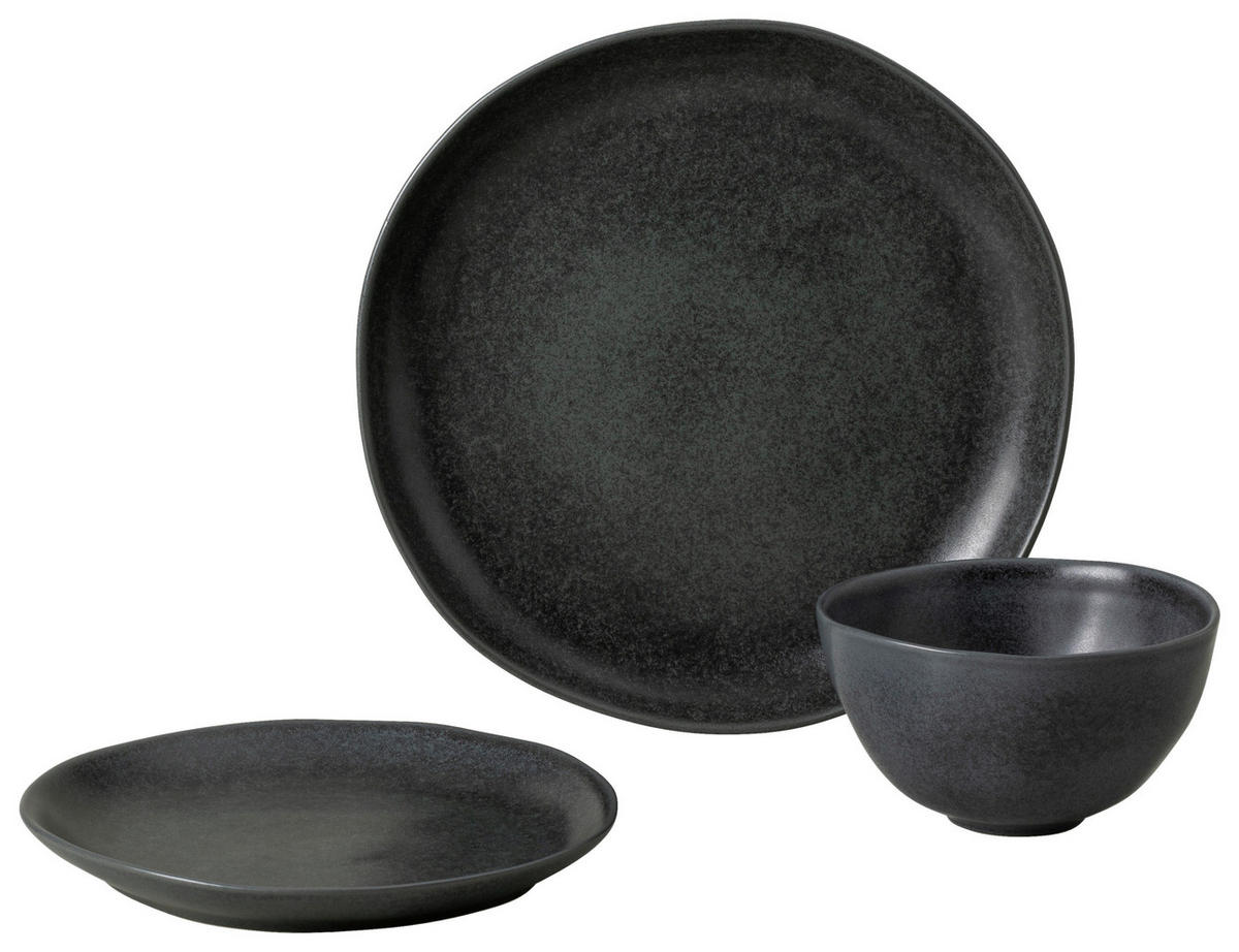 KOMBISERVICE Schwarz LIVIA 3-teilig 1 Personen  - Schwarz, Basics, Keramik - Costa Nova