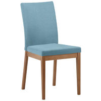 STUHL  in beflockt  - Eichefarben/Hellblau, Konventionell, Holz/Textil (47/95/60cm) - Cantus
