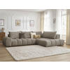 ECKSOFA Ottomane rechts  EVEREST Taupe Struktur  - Taupe/Schwarz, MODERN, Kunststoff/Textil (352/210cm) - Livetastic