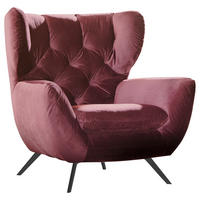 CHESTERFIELD-SESSEL in Velours Lila  - Lila/Schwarz, Design, Textil/Metall (100/94/95cm) - Pure Home Lifestyle