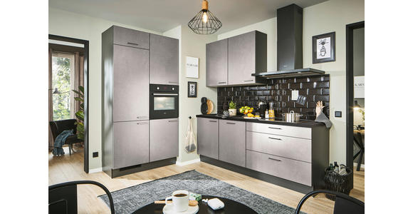 ECKKÜCHE 120/220 cm in Graphitfarben, Schwarz, Hellgrau - Chromfarben/Hellgrau, Design, Holzwerkstoff/Metall (120/220cm) - Xora
