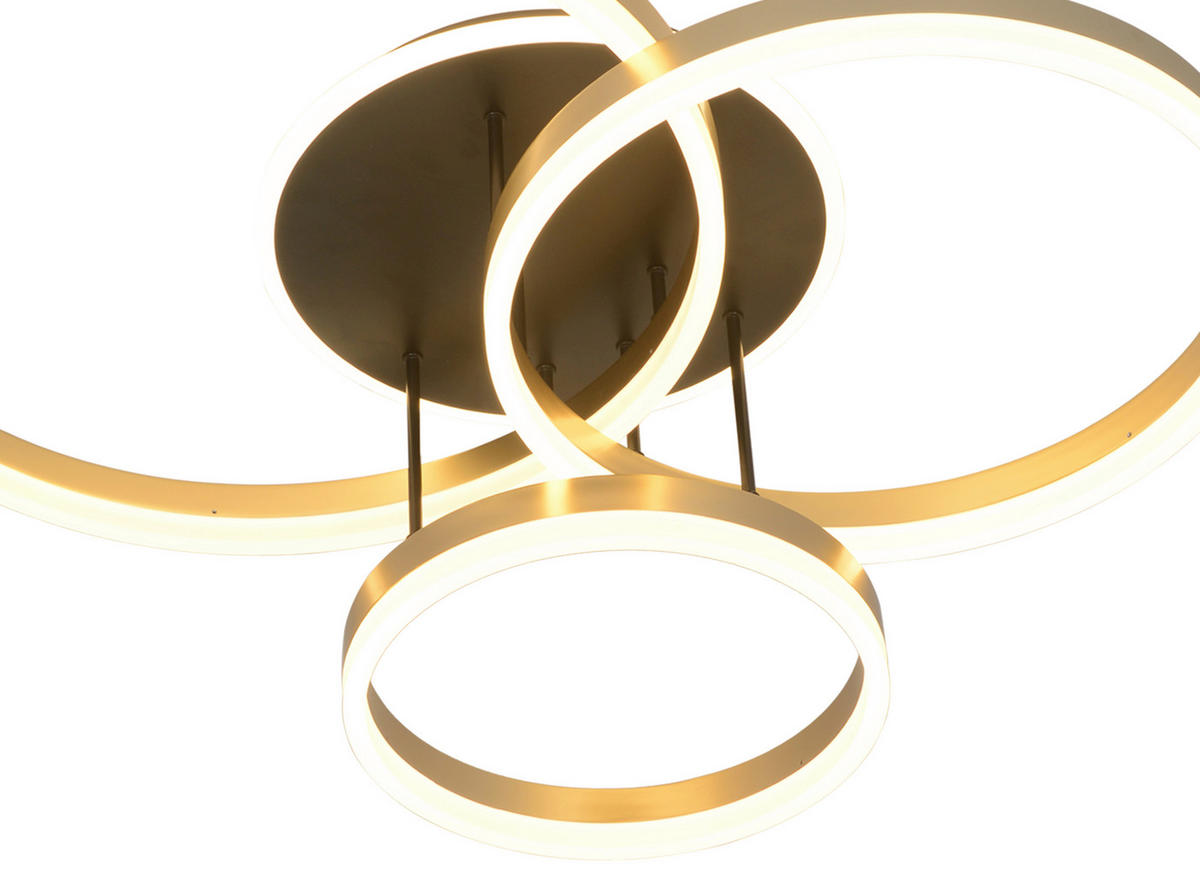 LED-DECKENLEUCHTE 77/62,50/21 cm   - Goldfarben/Schwarz, Design, Kunststoff/Metall (77/62,50/21cm)
