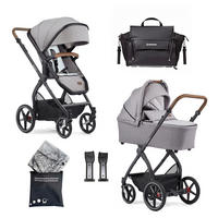 KINDERWAGENSET FX4 Life  - Hellgrau/Schwarz, Basics, Textil/Metall (57/129/100cm) - Gesslein