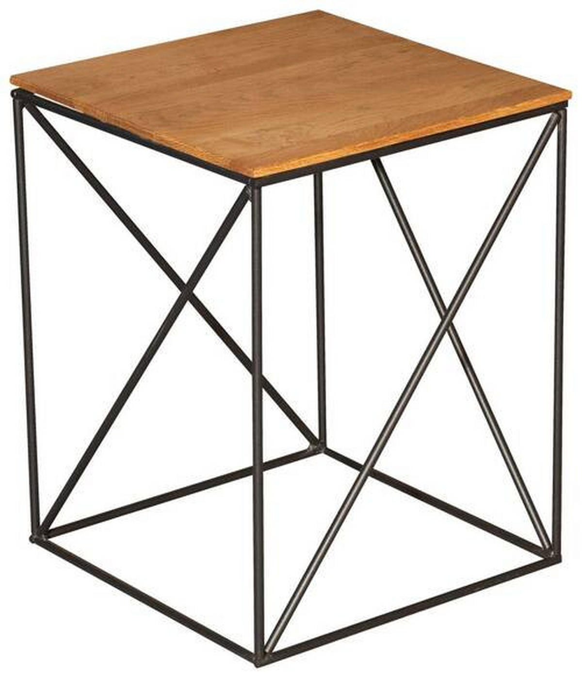 BEISTELLTISCH in Holz, Metall 40/40/50 cm  - Wildeiche/Schwarz, Trend, Holz/Metall (40/40/50cm) - Boxxx