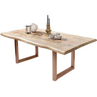 ESSTISCH 240/100/76 cm Echtholz  Holz, Metall rechteckig Braun, Naturfarben  - Braun/Naturfarben, MODERN, Holz/Metall (240/100/76cm) - MID.YOU