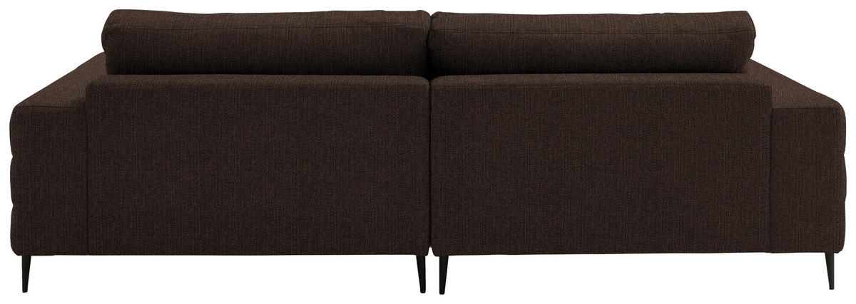 ECKSOFA in Flachgewebe Dunkelbraun  - Dunkelbraun/Schwarz, Design, Textil/Metall (177/253cm) - Dieter Knoll