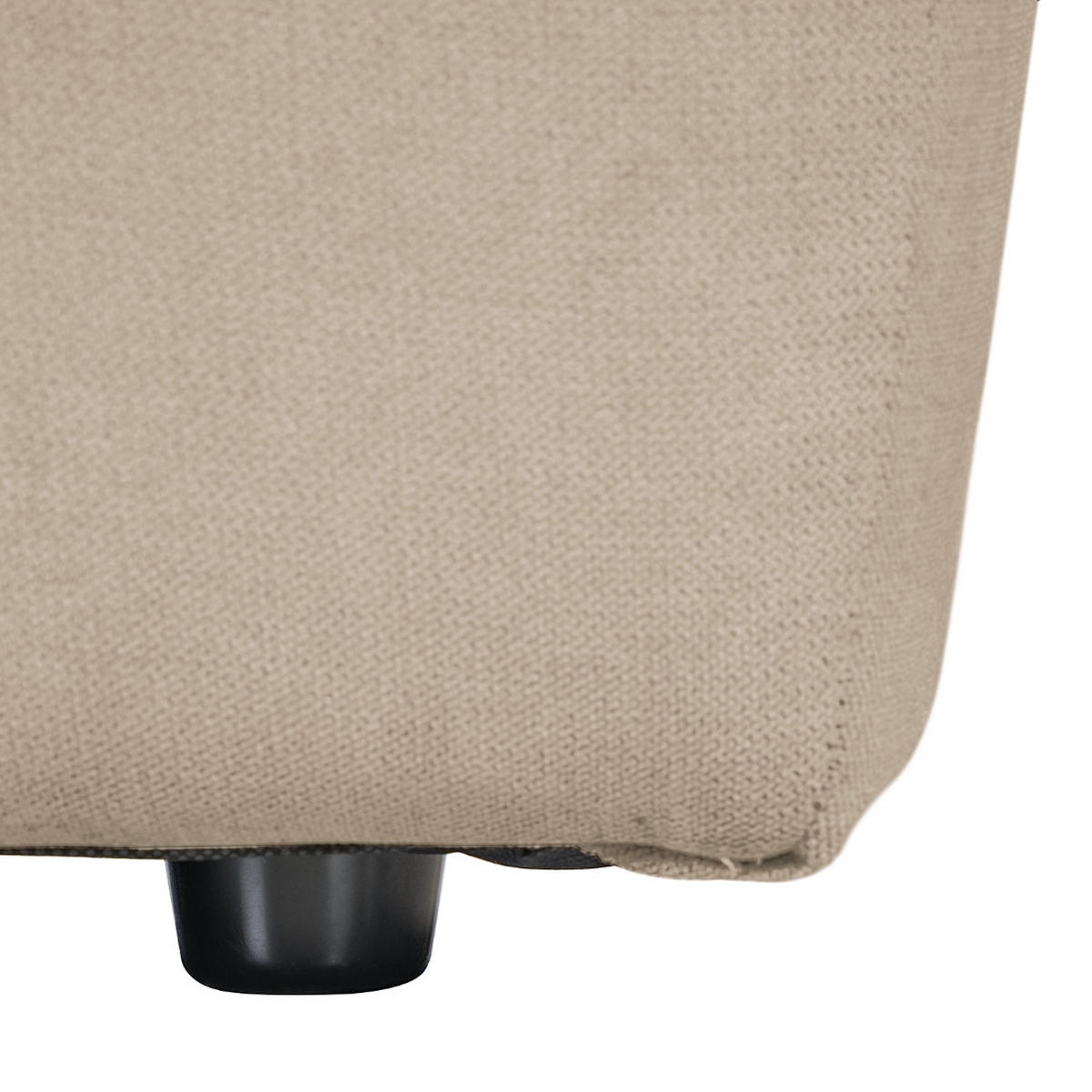 HOCKER in Textil Taupe  - Taupe/Schwarz, MODERN, Kunststoff/Textil (102/41/52cm) - Trendmanufaktur